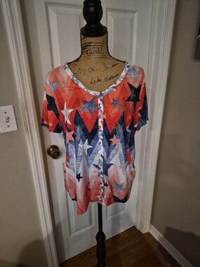 Thomas & Olvia Red White and Blue Top 1X